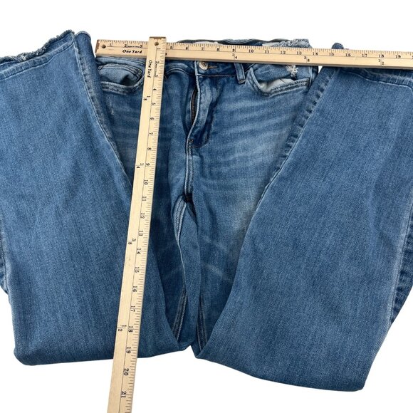 Vervet Frayed Hem Blue Denim Jeans Size 29 distressed stretch Bootcut - Picture 2 of 8